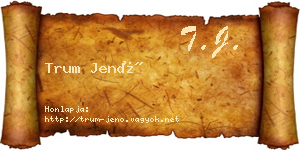 Trum Jenő névjegykártya